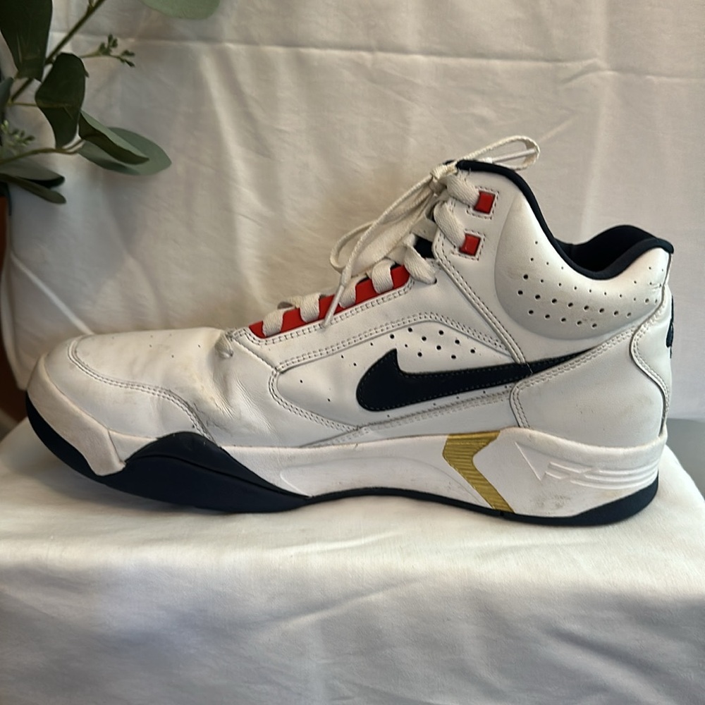 Nike Air Flight white red blue gold men’s lite 12 lace up Olympic mid sneakers - Picture 5 of 16